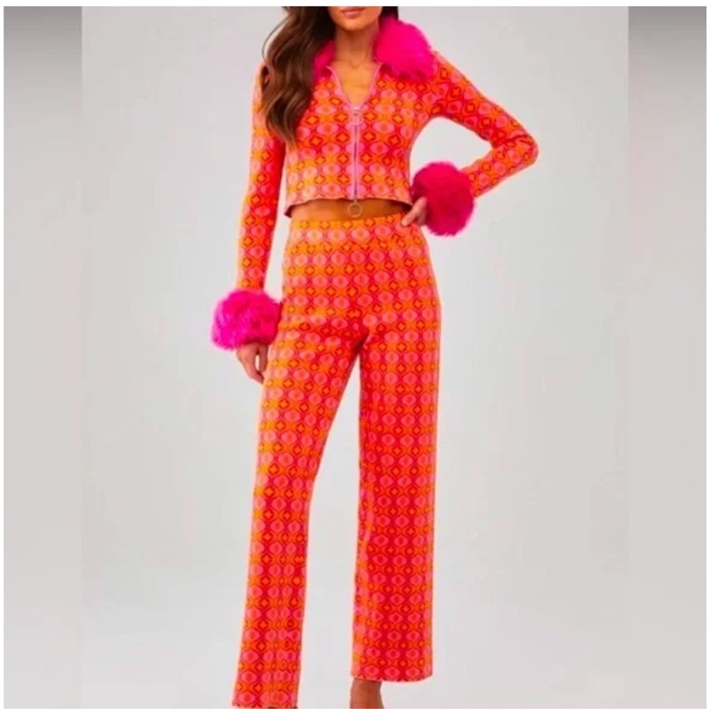 Show Me Your MuMu Orange and Pink Patterned pants